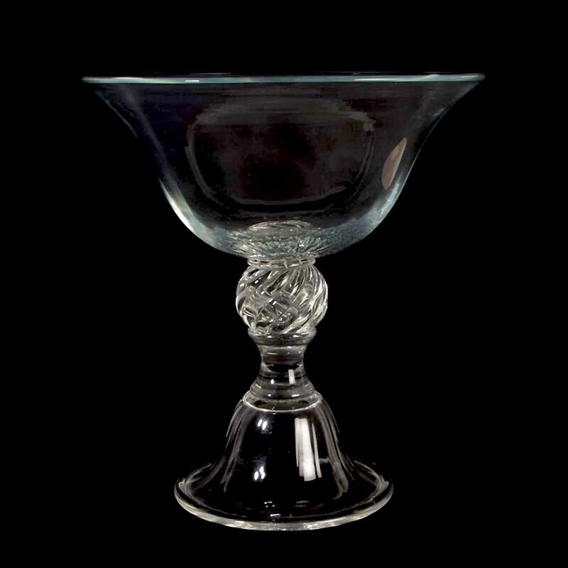 Very large footed bowl made of colorless glass, Vetri Gino Cenedese around 1980