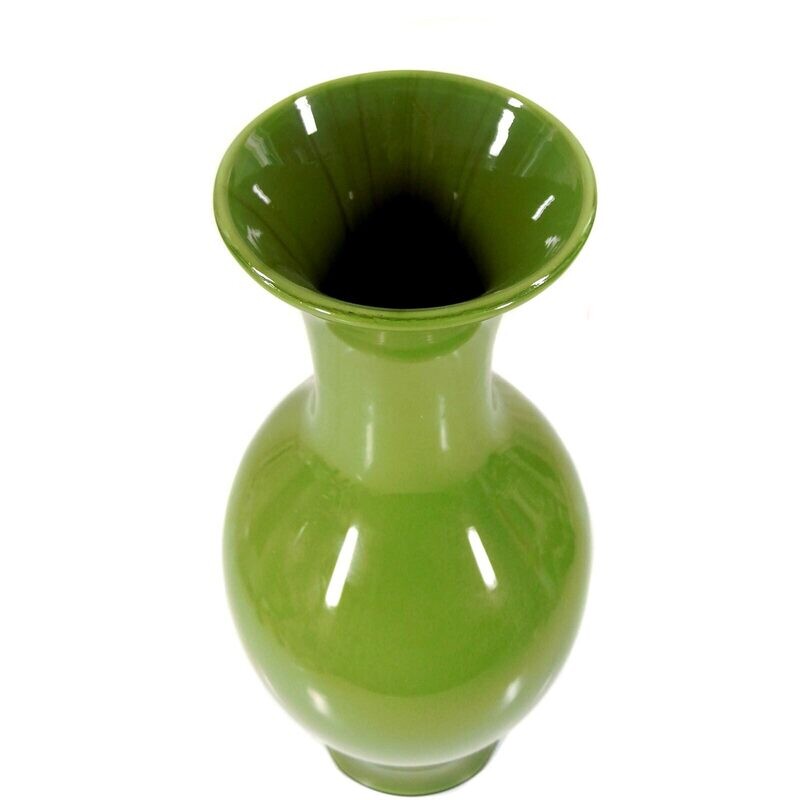 Tall vase made of green, slightly marbled glass, Cenedese, Opaline Chinese series