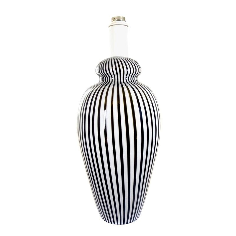 Large pair of lamps with vertical decor, Venini for Vetri Murano