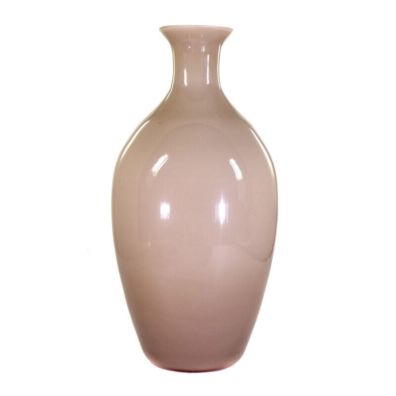 Vase in pink opaline glass, Cenedese, Opalin Chinese series