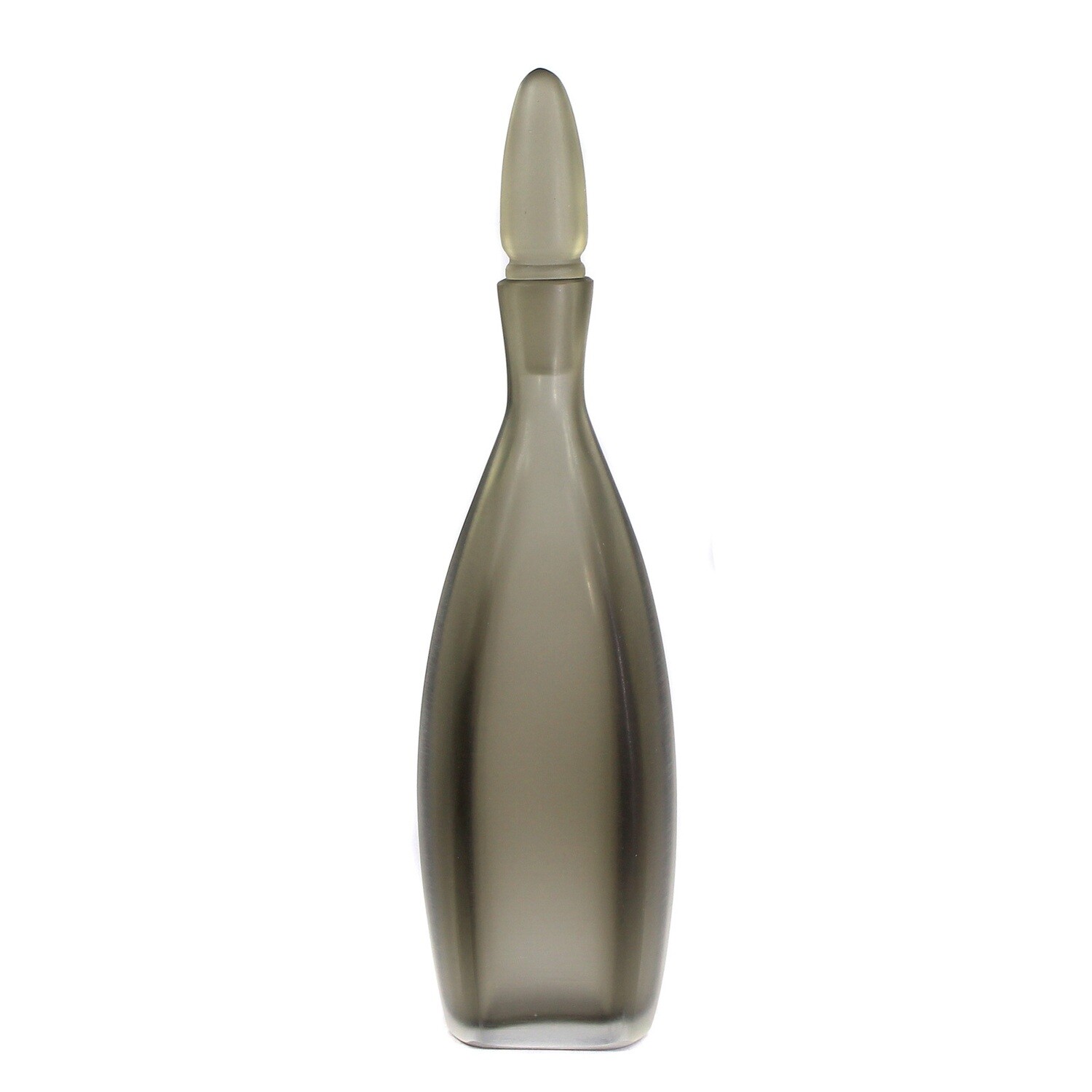 Small topaz glass bottle, Venini Inciso, signed 1993
