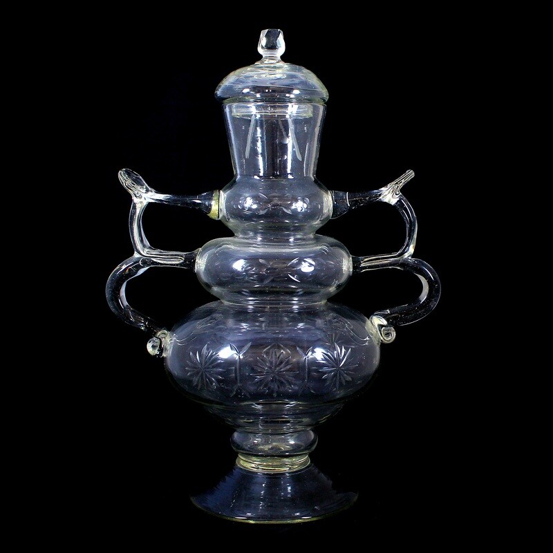 Tall lidded vase with handles, Compagnia di Venezia e Murano (C.V.M.)