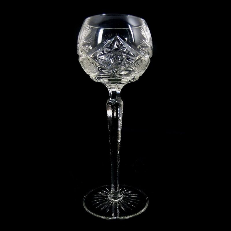 Stem glass with decorative cut decoration, Josephinenhütte, designed by S. Haertel, form 9828