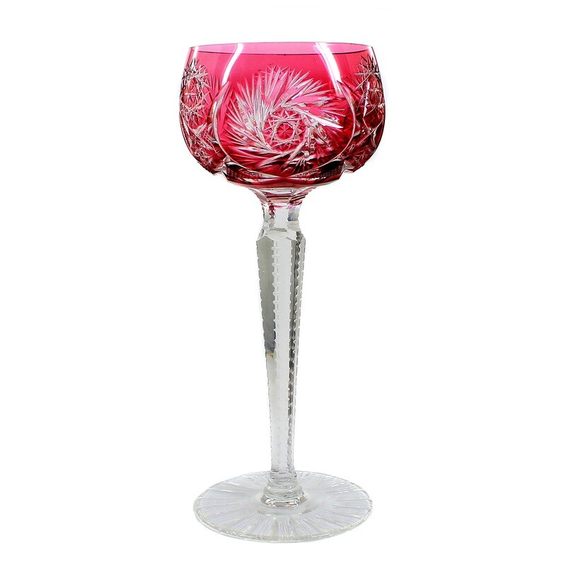 Overlay Roman made of crystal glass with wedge-cut decoration, Josephinenhütte F 9828
