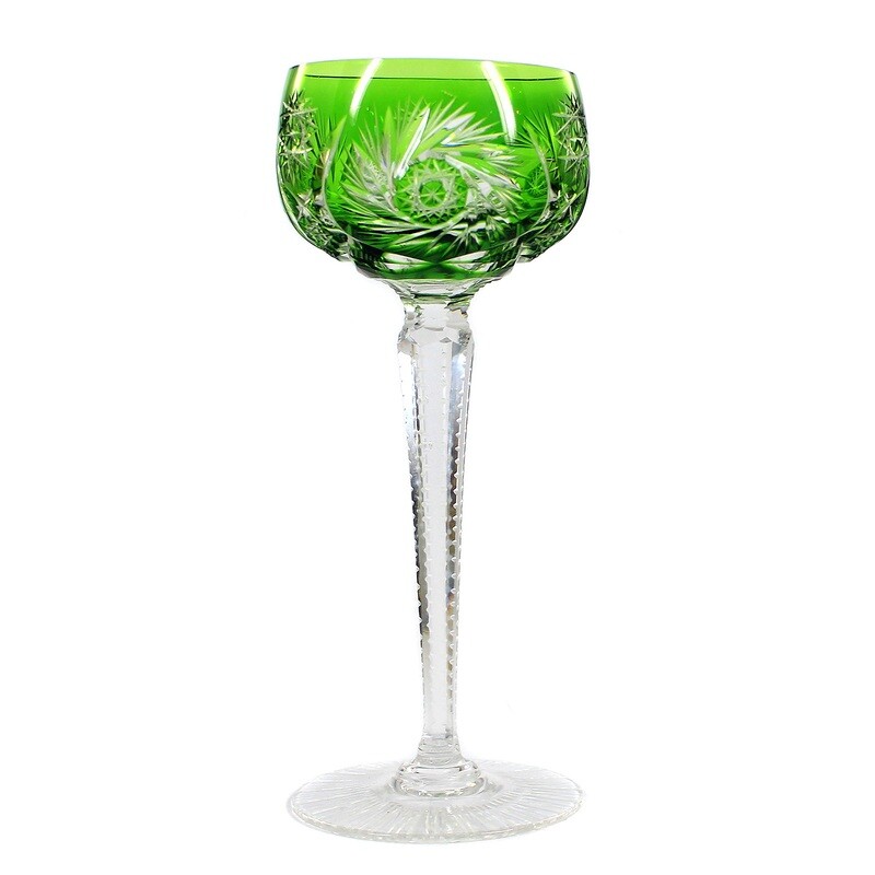 Overlay Roman made of crystal glass with wedge-cut decoration, Josephinenhütte F 9828