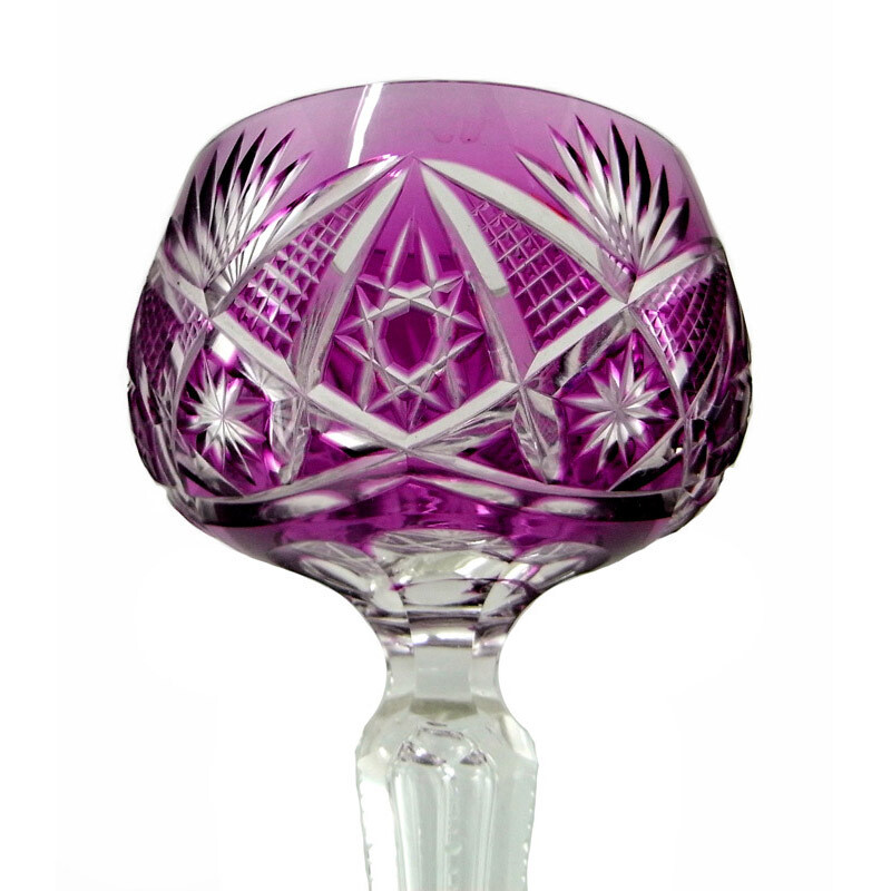 Overlay Roman, faceted prism shaft with air bubble, Josephinenhütte