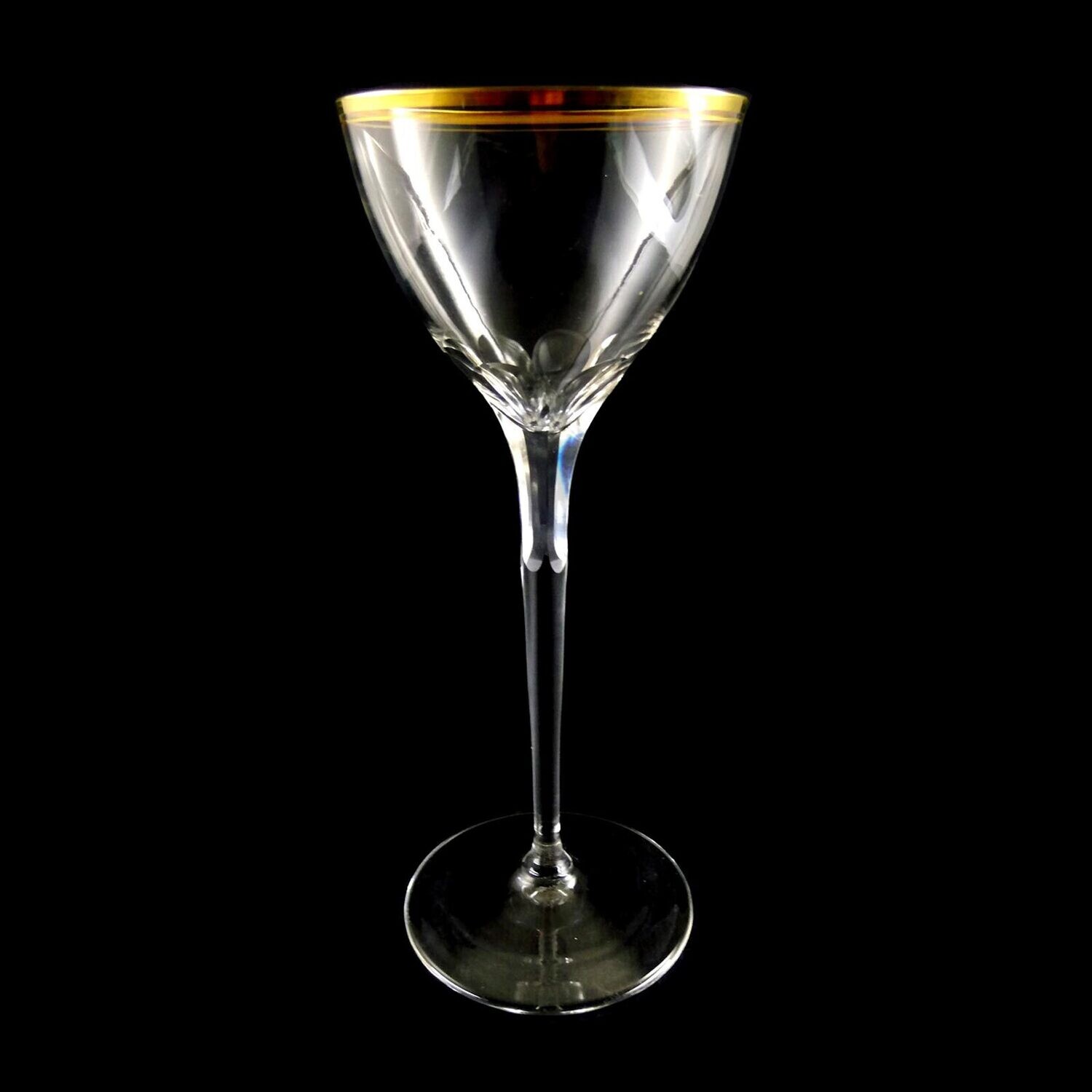 Stem glass with polished gold rim, Josephinenhütte, designed by S. Haertel around 1912