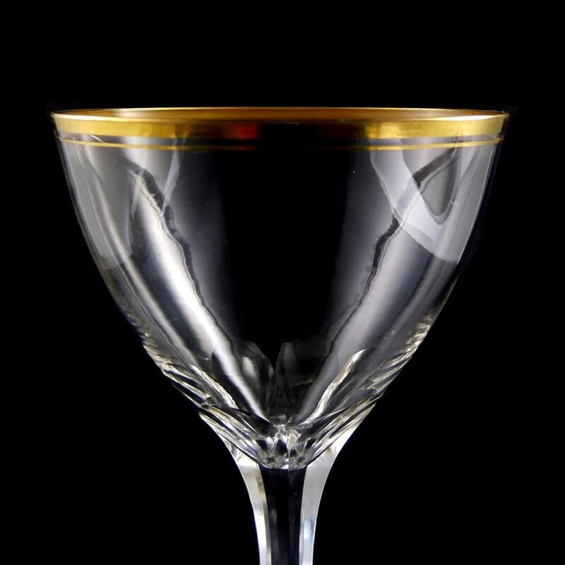Stem glass with polished gold rim, Josephinenhütte, designed by S. Haertel around 1912