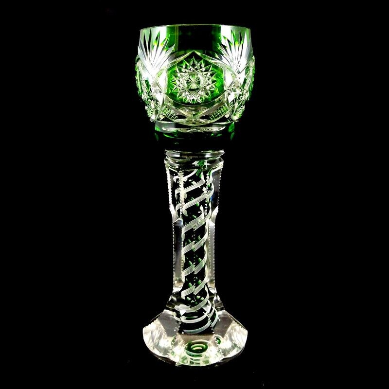 1st of 3. Ceremony cup with spiral glass threads and pierced air beads, Josephinenhütte