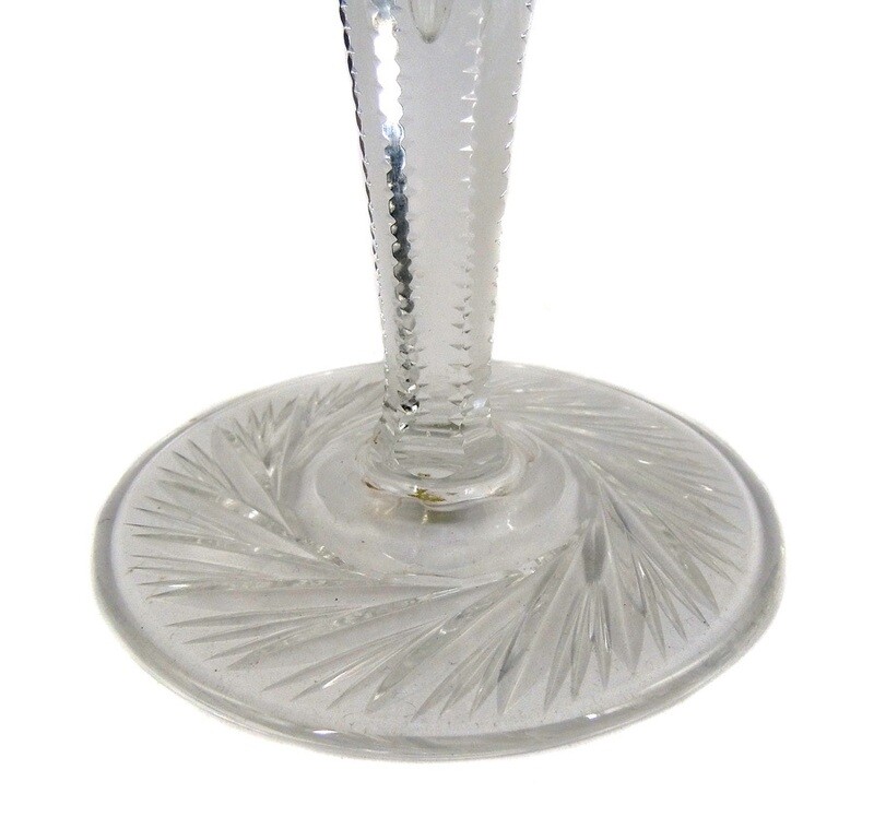 Cup with pierced air bubble &amp; cobalt blue overlay, Josephinenhütte