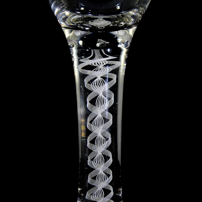 Large thread glass cup with lace filigree, Josephinenhütte, designed by S. Haertel