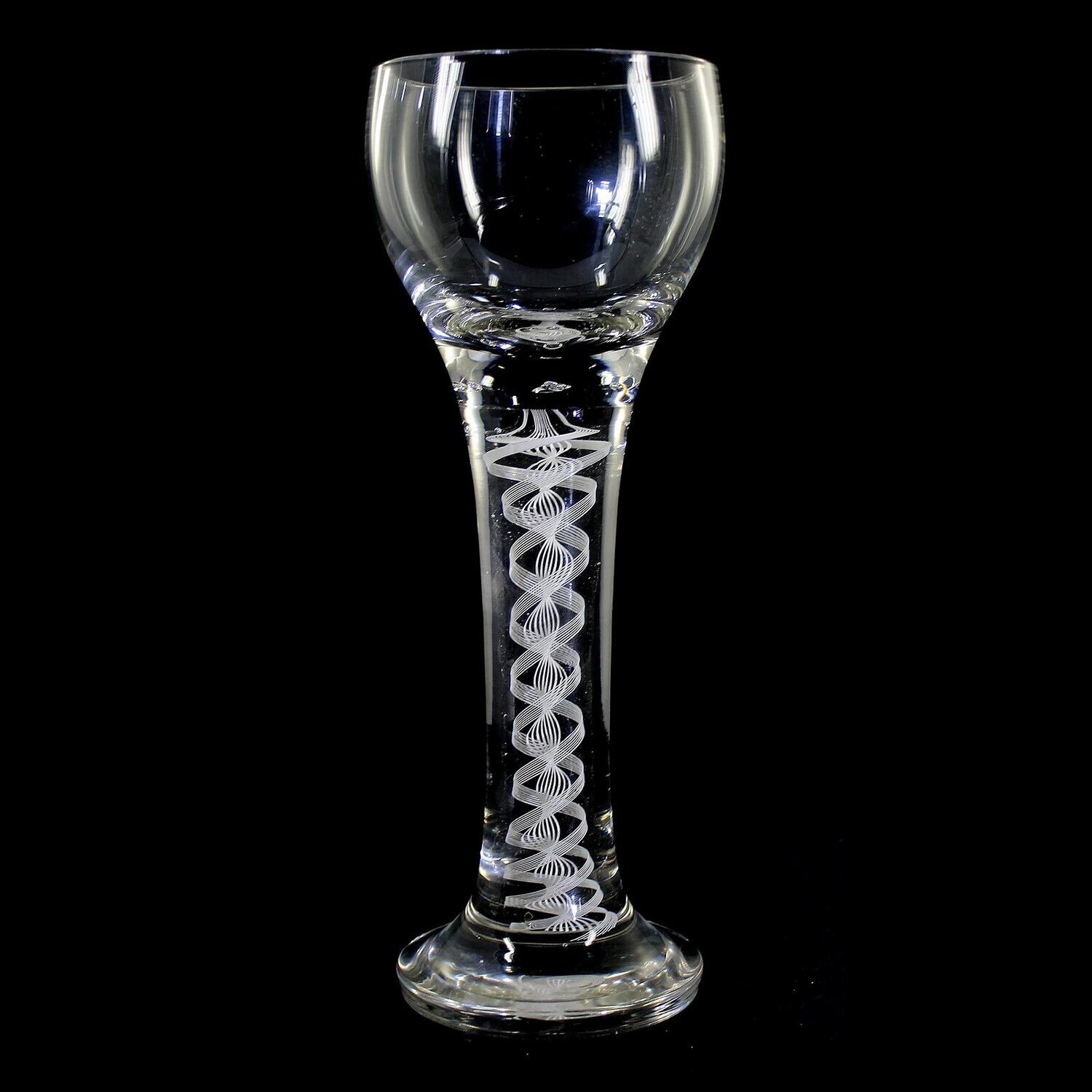 Large thread glass cup with lace filigree, Josephinenhütte, designed by S. Haertel