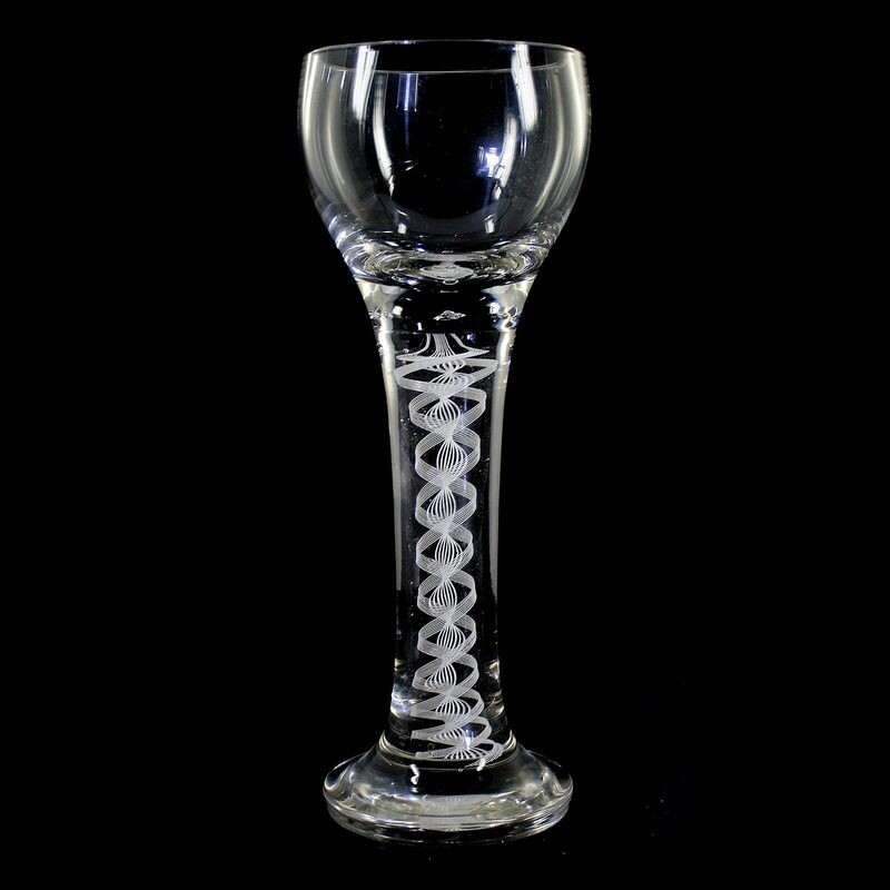 Large thread glass cup with lace filigree, Josephinenhütte, designed by S. Haertel