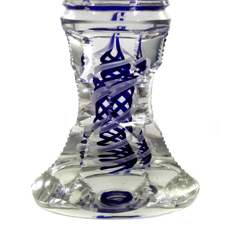 Magnificent cup with spiral glass threads and pierced air beads, Josephinhütte