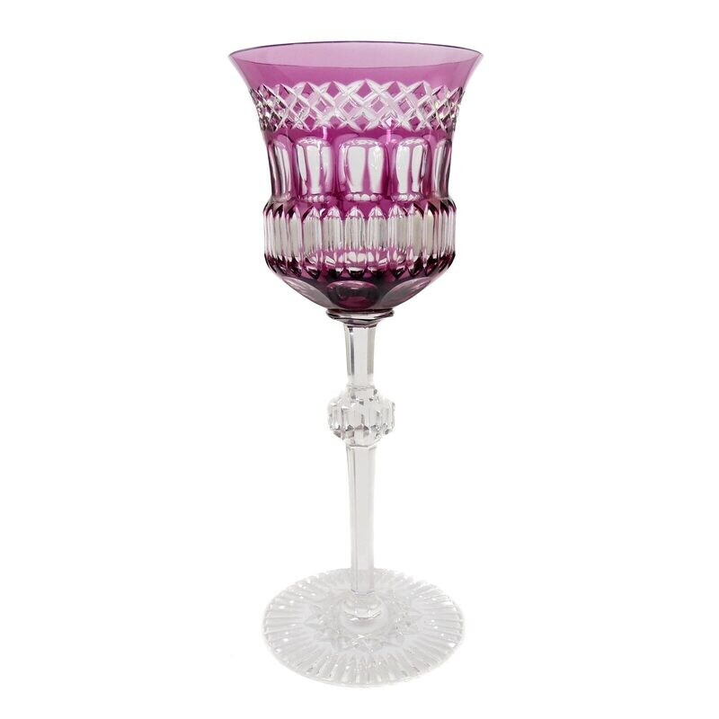 Rare stem glass with overlay, designed by A. Pfohl, Josephinenhütte around 1920