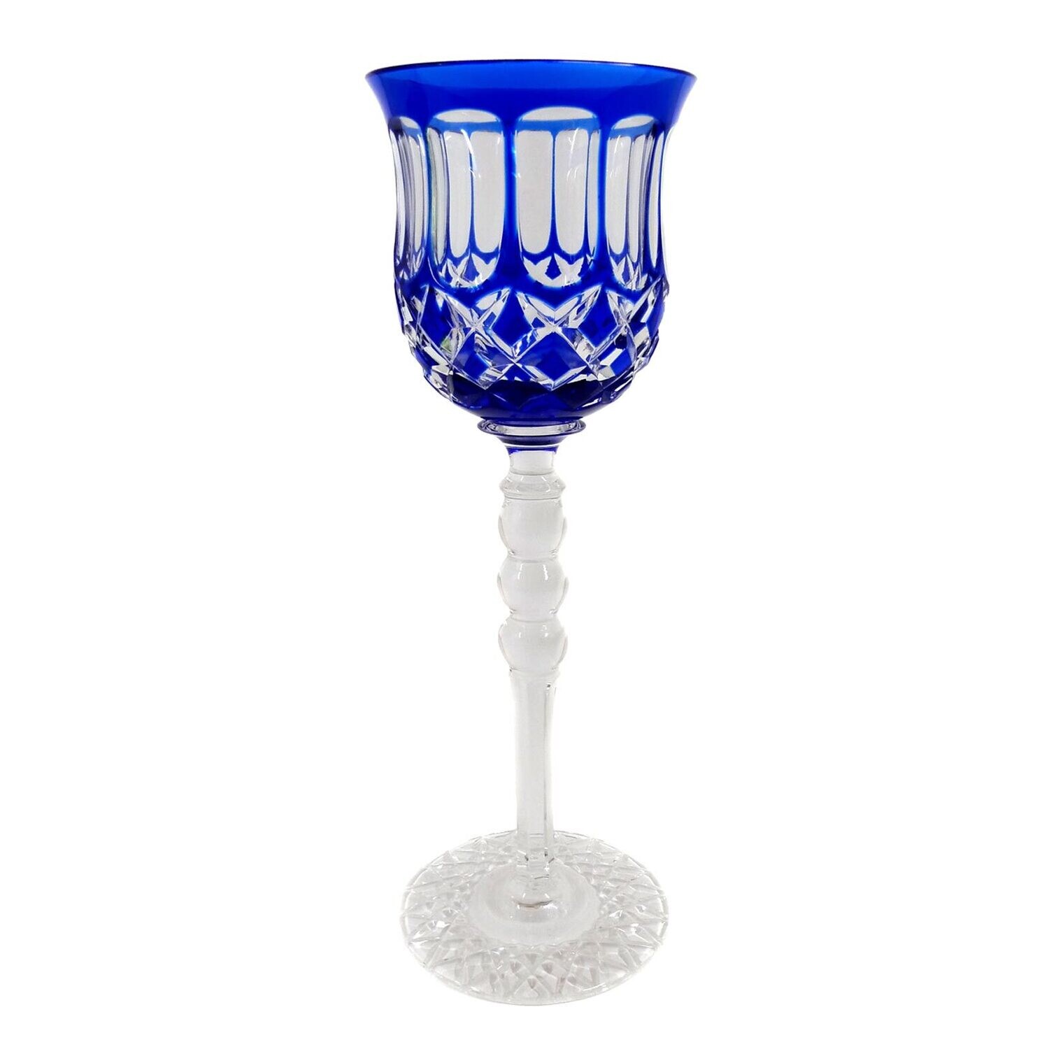 Stem glass with overlay, designed by A. Pfohl, form 036, Josephinenhütte around 1919