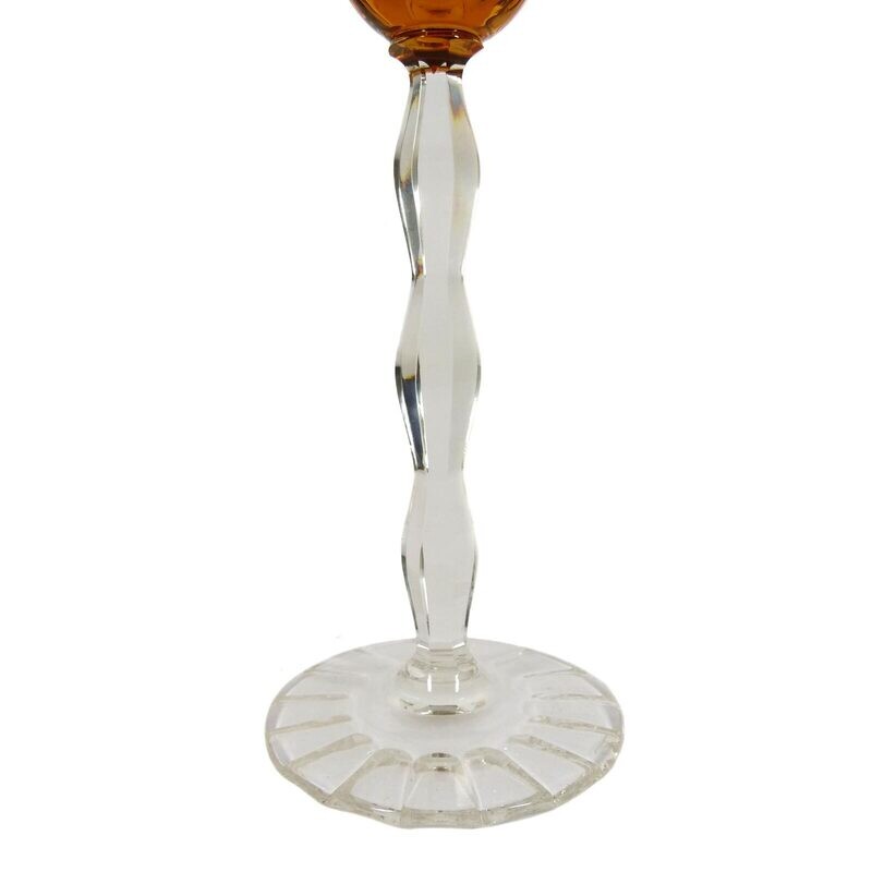 Stem glass with overlay, designed by Alexander Pfohl, Josephinenhütte around 1920