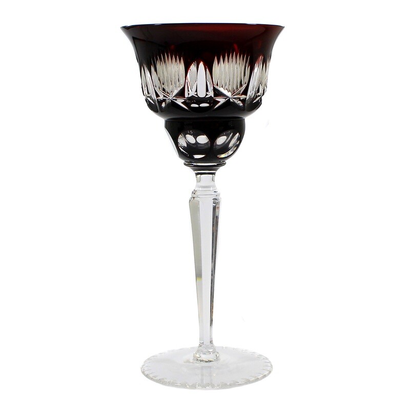 Stem glass with copper ruby overlay, designed by A. Pfohl, form 0946, Josephinenhütte