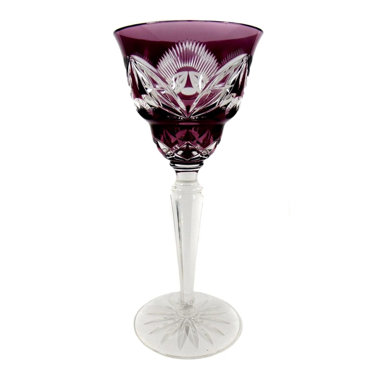 Stem glass with overlay, designed by A. Pfohl, form 0946, Josephinenhütte around 1920