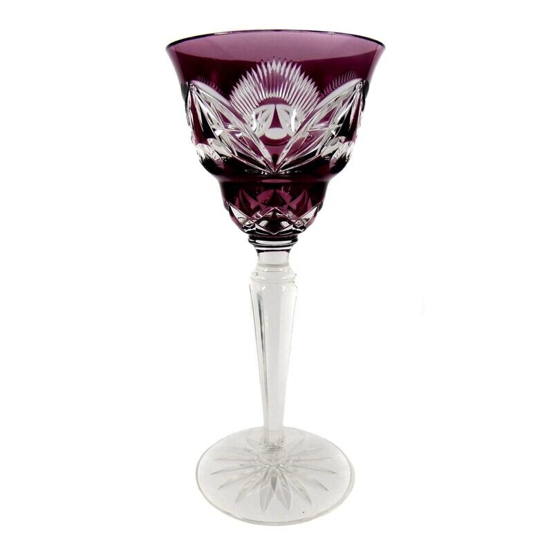 Stem glass with overlay, designed by A. Pfohl, form 0946, Josephinenhütte around 1920
