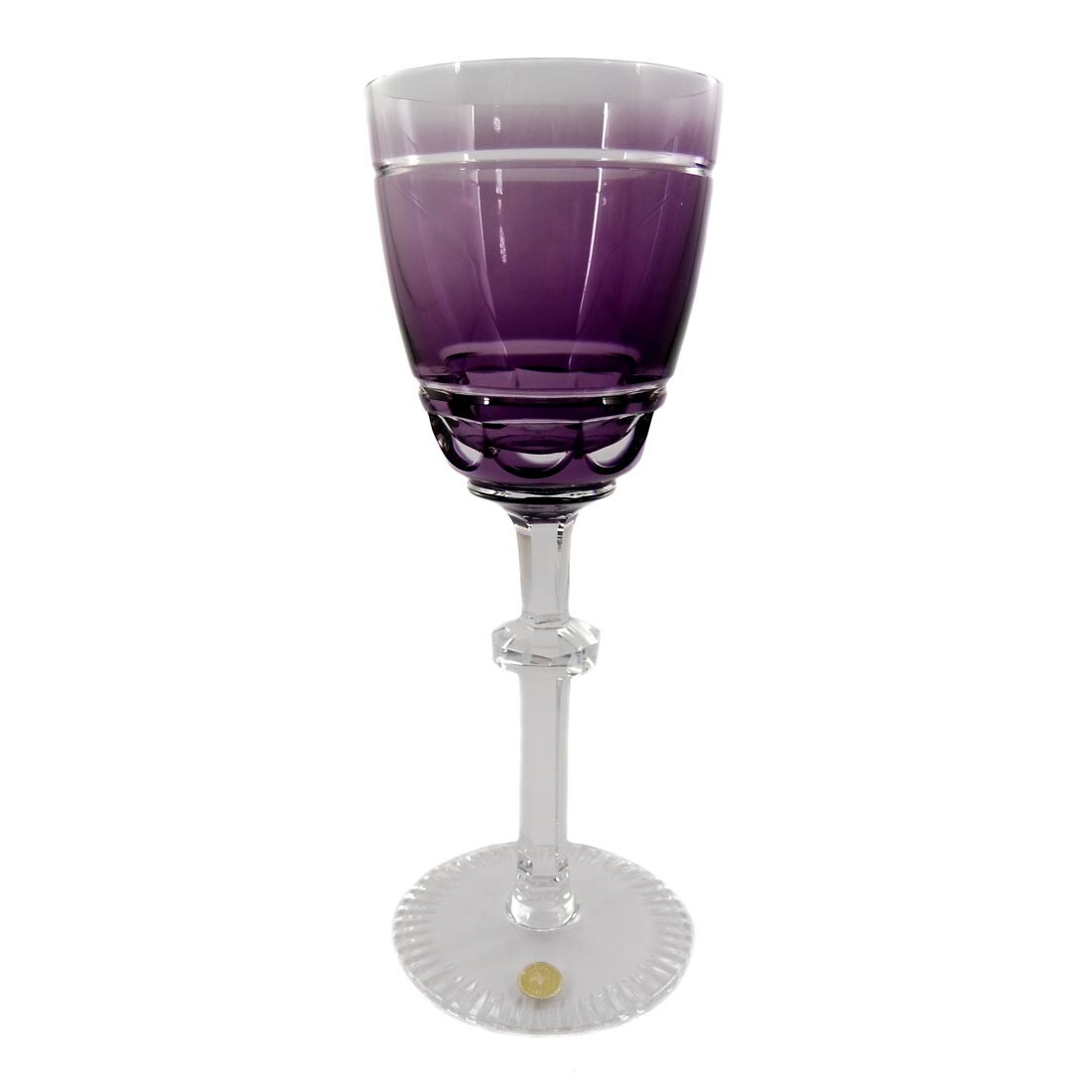 1st of 3. Stem glass with purple overlay, Josephinenhütte, A. Pfohl.