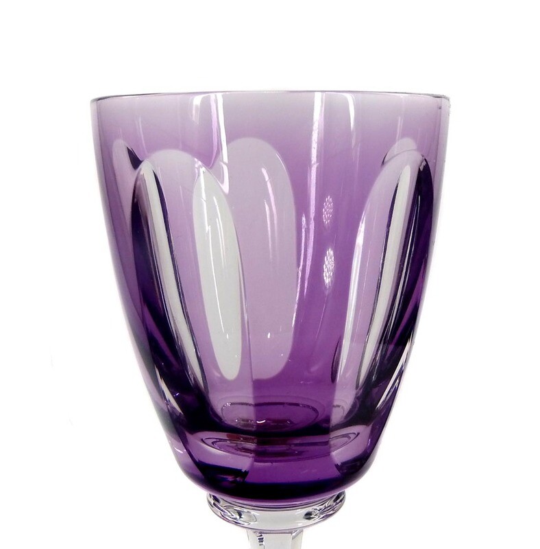 Stem glass with purple overlay, Josephinenhütte, form 9012