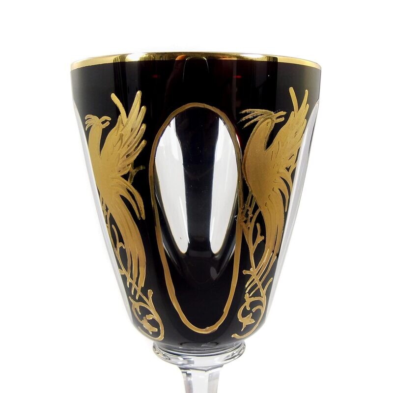 Stem glass with bird of paradise, designed by Alexander Pfohl, form 9012, Dec. 902