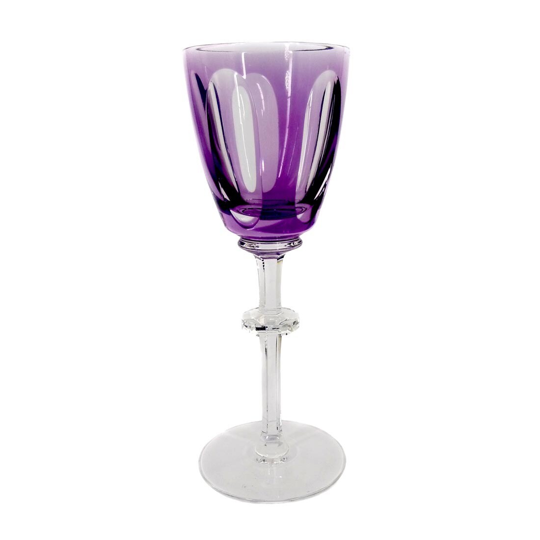 Stem glass with purple overlay, Josephinenhütte, form 9012