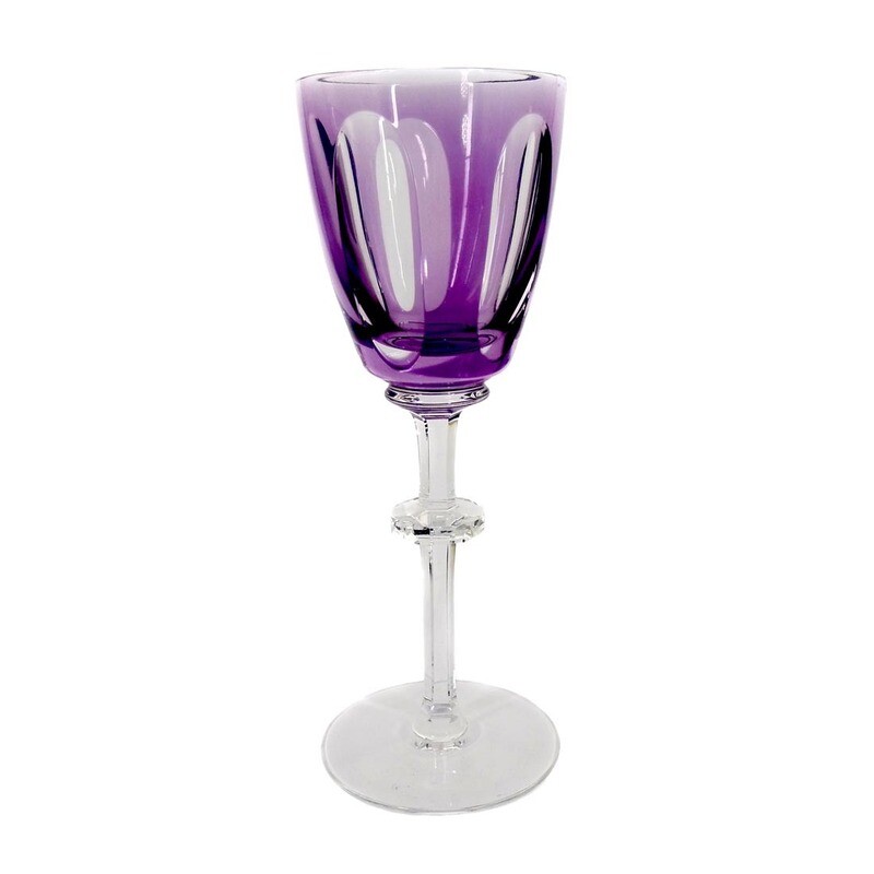 Stem glass with purple overlay, Josephinenhütte, form 9012