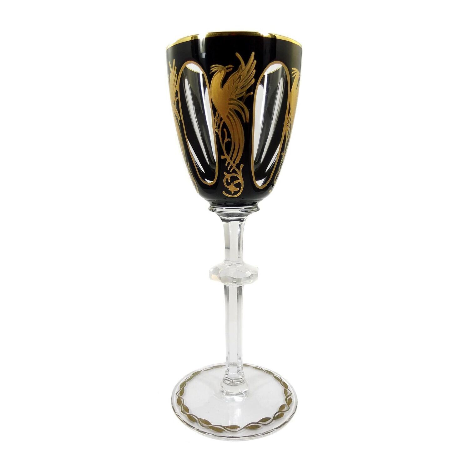 Stem glass with bird of paradise, designed by Alexander Pfohl, form 9012, Dec. 902