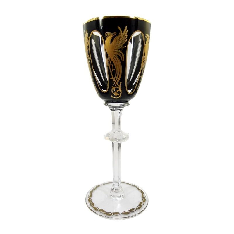 Stem glass with bird of paradise, designed by Alexander Pfohl, form 9012, Dec. 902