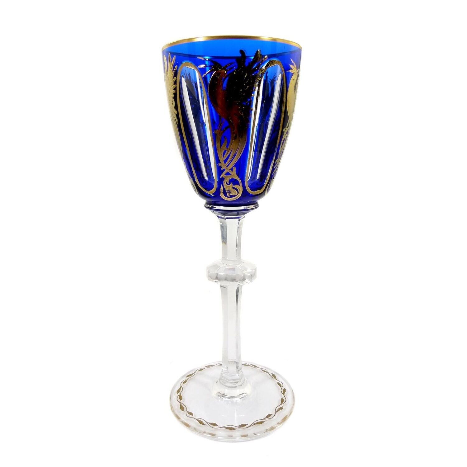 Stem glass with bird of paradise, designed by Alexander Pfohl, form 9012, Dec. 902