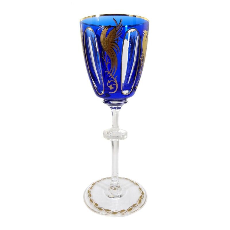 Stem glass with bird of paradise, designed by Alexander Pfohl, form 9012, Dec. 902