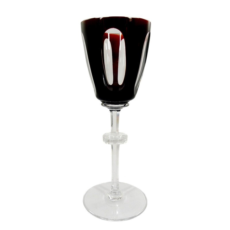 Stem glass with ruby-colored overlay, Josephinenhütte, designed by A. Pfohl, F.9012