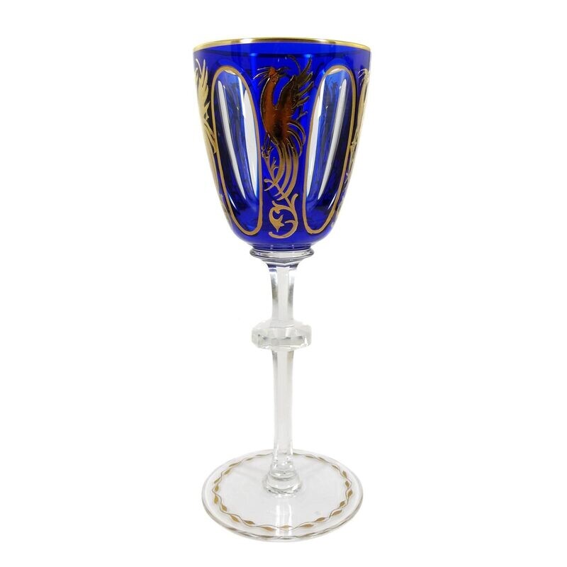 Stem glass with bird of paradise, designed by Alexander Pfohl, form 9012, Dec. 902