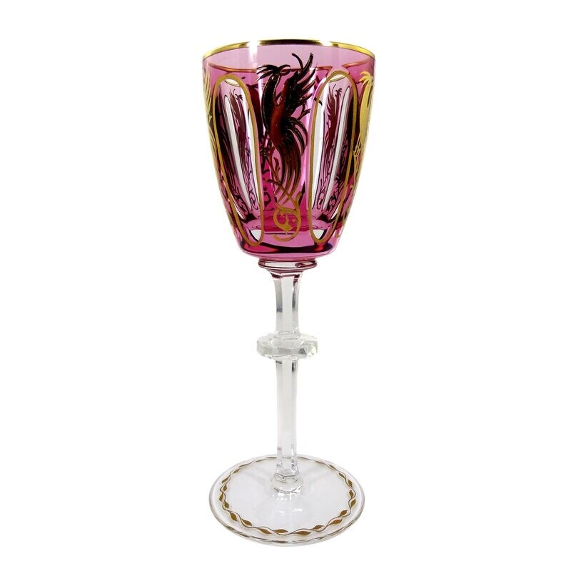 Stem glass with bird of paradise, designed by Alexander Pfohl, form 9012, Dec. 902