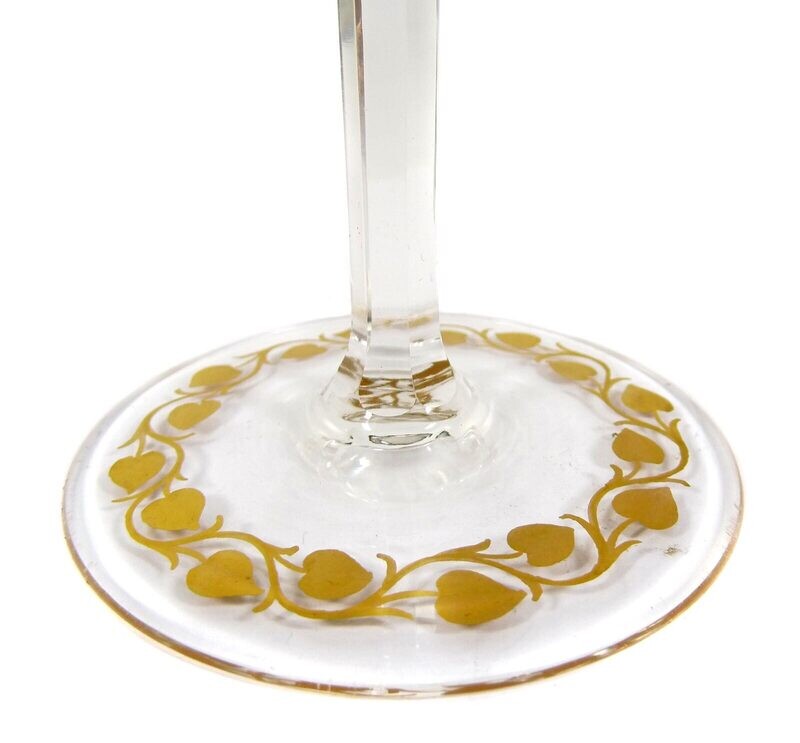 Stem glass with leaf border, form 90D, Josephinenhütte, designed by Alexander Pfohl