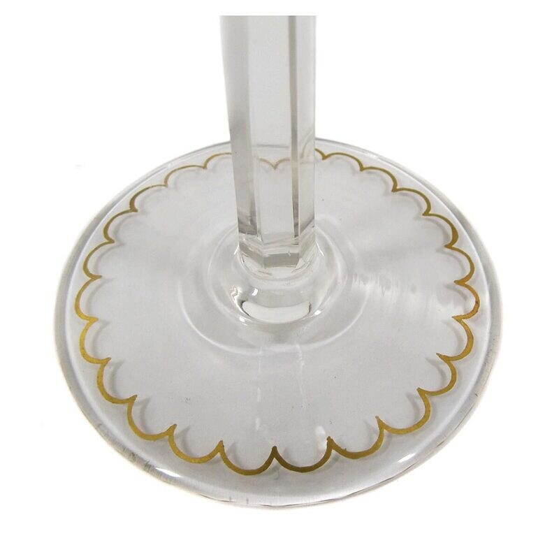 Stem glass with leaf border, form 90D, Josephinenhütte, designed by Alexander Pfohl