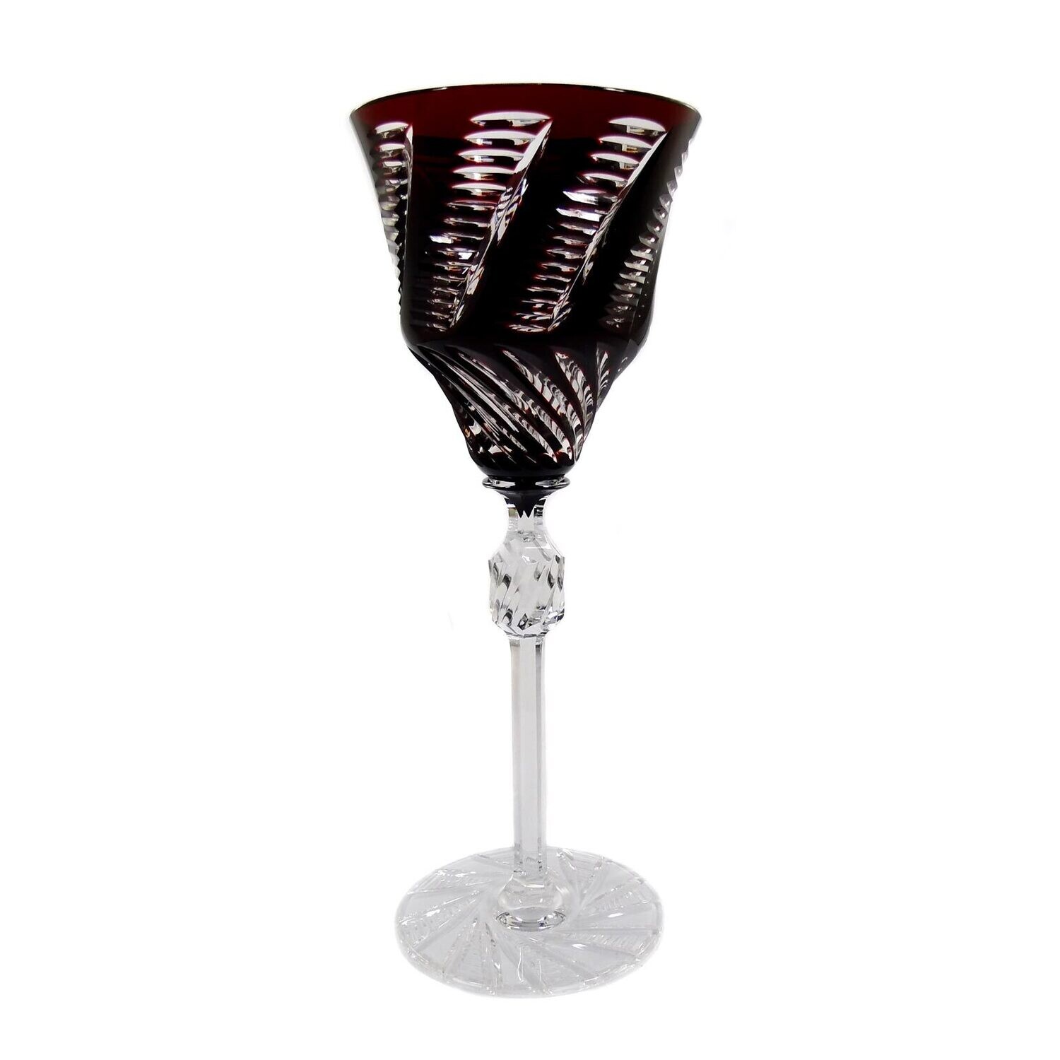 Rare stem glass with elaborate decorative cut decoration, Josephinenhütte, A. Pfohl