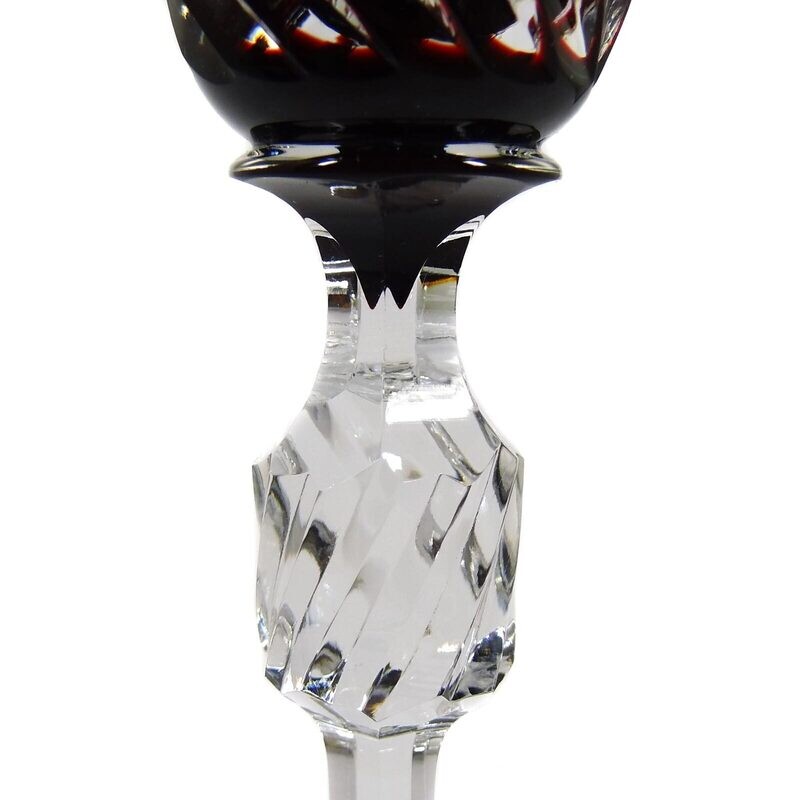 Rare stem glass with elaborate decorative cut decoration, Josephinenhütte, A. Pfohl