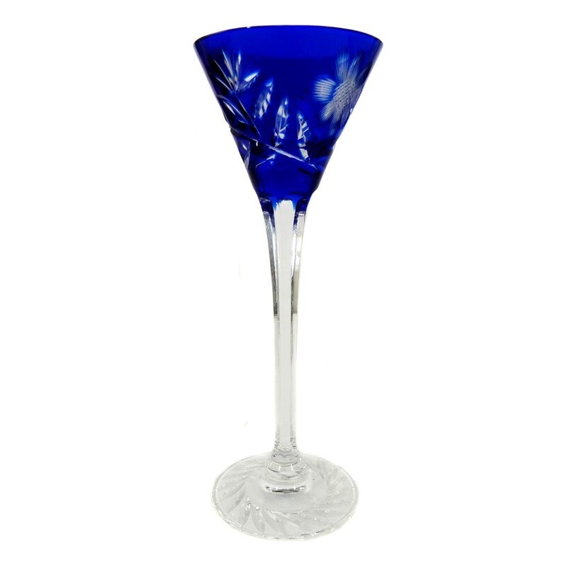 5 cased liqueur glasses, Alexander Pfohl, Josephinenhütte around 1919