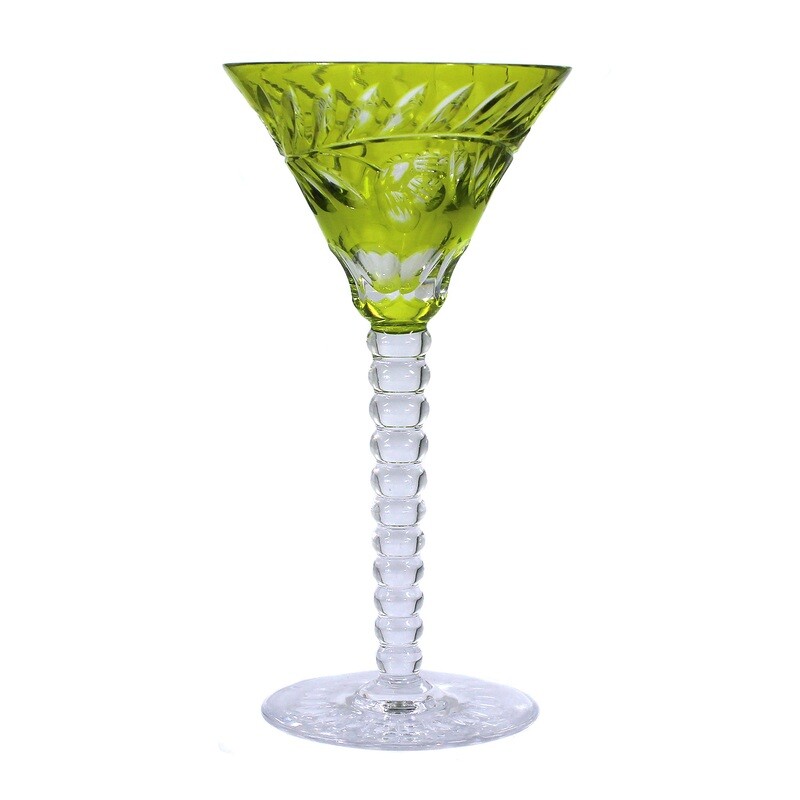 Stem glass with spherical shaft, Josephinenhütte around 1925, designed by A. Pfohl