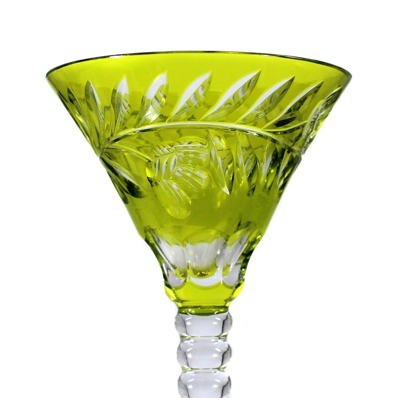 Stem glass with spherical shaft, Josephinenhütte around 1925, designed by A. Pfohl