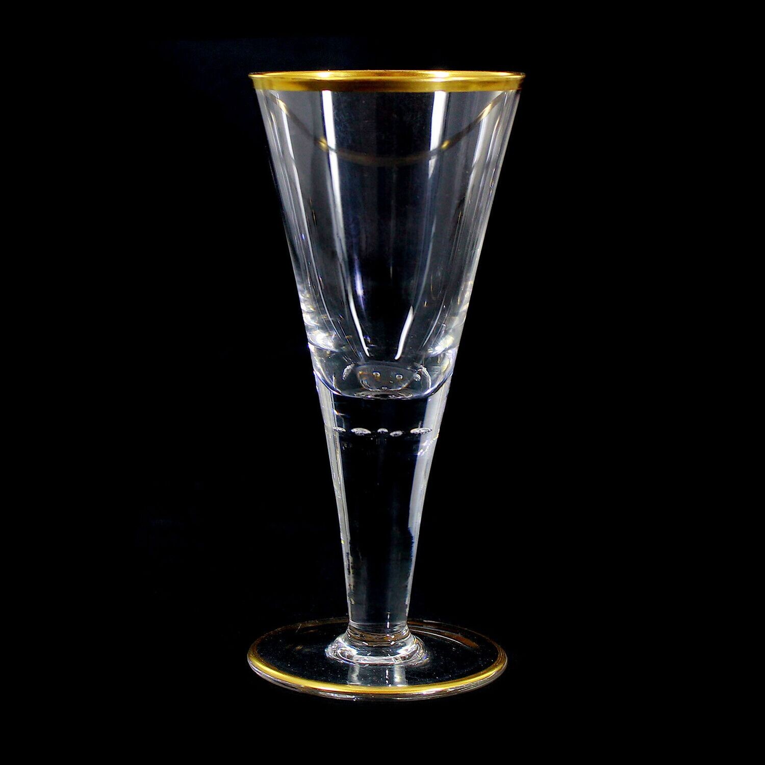 1 of 7. Goblet glass with pierced air beads, Josephinenhütte, A. Gerlach