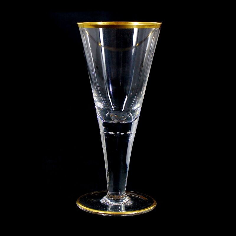 1 of 7. Goblet glass with pierced air beads, Josephinenhütte, A. Gerlach