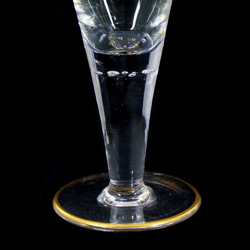 1 of 7. Goblet glass with pierced air beads, Josephinenhütte, A. Gerlach