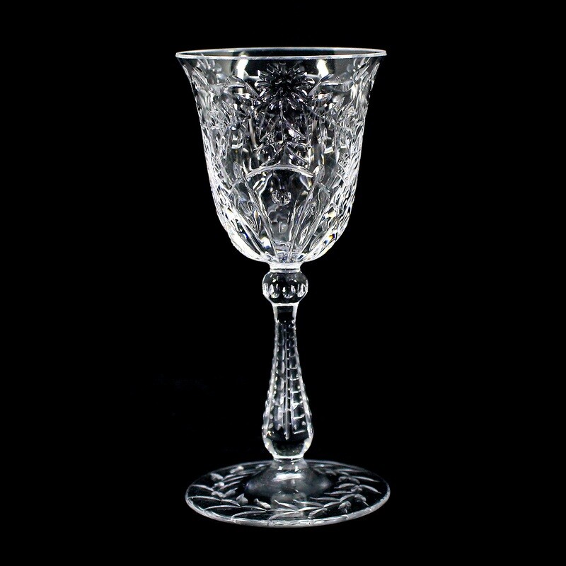 1st of 2. Liqueur glass with flower garlands, Josephinenhütte, Service Stefanie around 1900