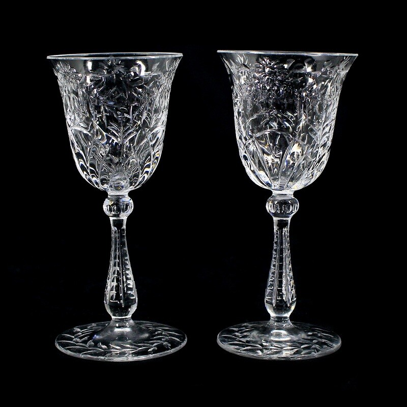1st of 2. Liqueur glass with flower garlands, Josephinenhütte, Service Stefanie around 1900
