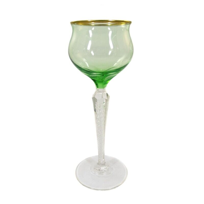 1st of 4. Stem glass with air filigree, Josephinenhütte around 1897