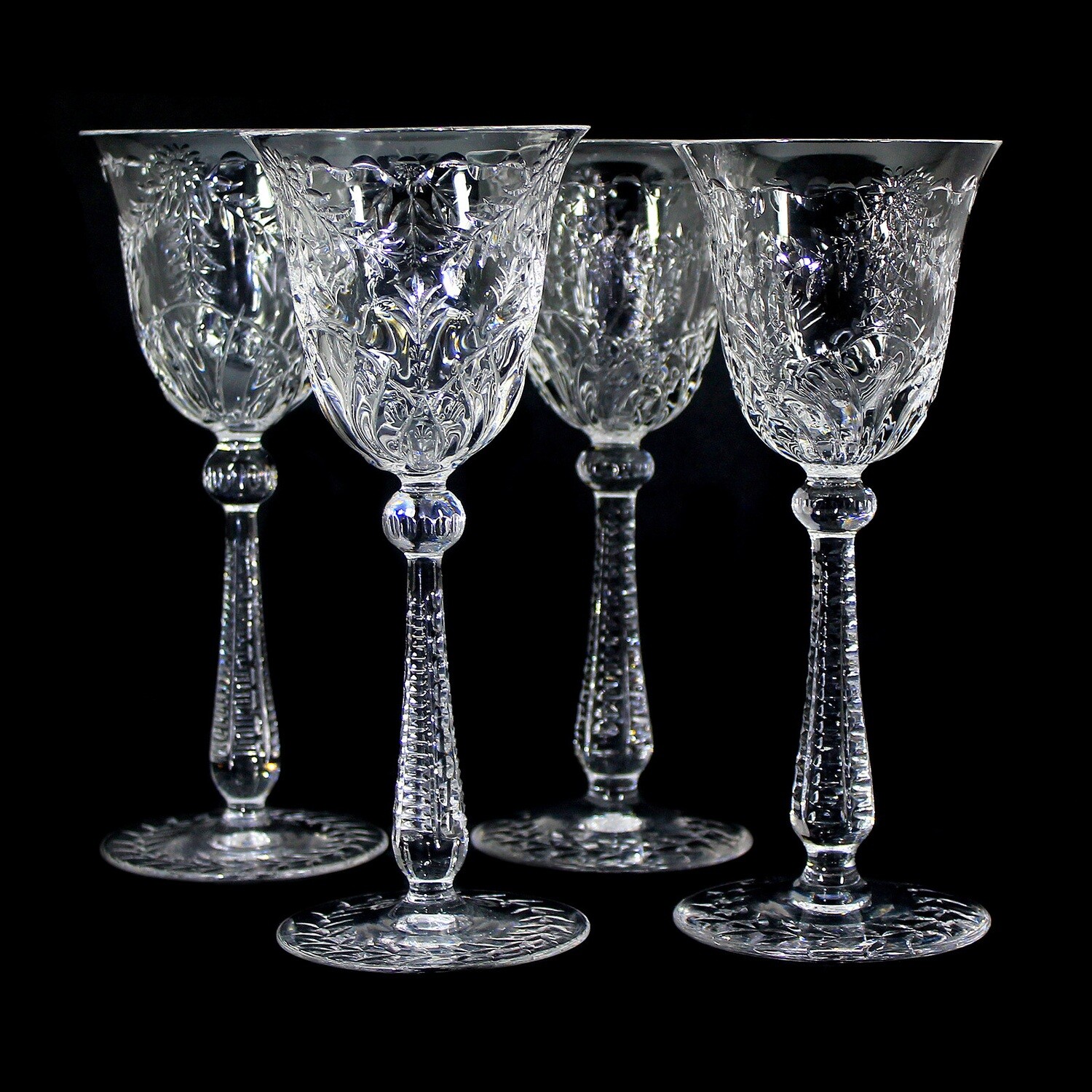 1st of 4. Stem glass with air filigree, Josephinenhütte around 1897